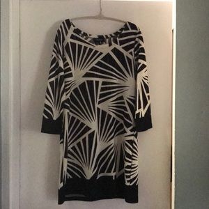 Woven mini dress with palm print